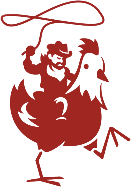 Birdie's cowboy riding a chicken